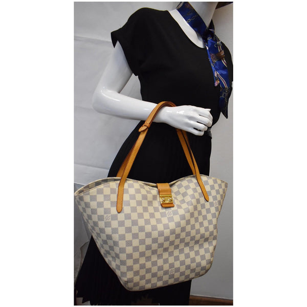 LOUIS VUITTON Salina PM Damier Azur Shoulder Bag White