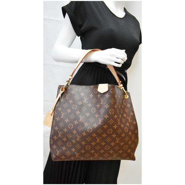 LOUIS VUITTON Graceful MM Monogram Canvas Shoulder Bag Brown