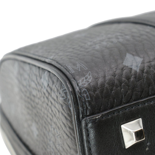 MCM Visetos Canvas Boston Bag Black