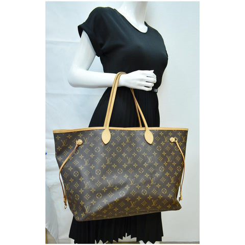 LOUIS VUITTON Neverfull GM Monogram Canvas Tote Bag Brown