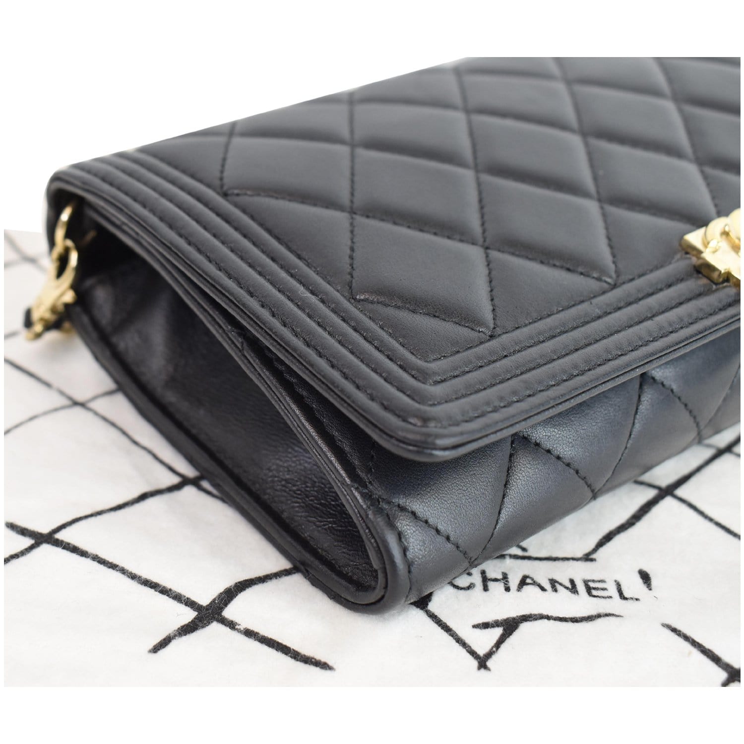 Chanel Boy Woc Lambskin Leather Wallet On Chain Bag