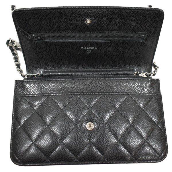 CHANEL Wallet on Chain Caviar Leather Crossbody Bag Black
