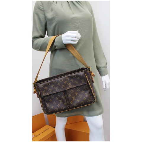 LOUIS VUITTON Viva Cite GM Monogram Canvas Shoulder Bag Brown