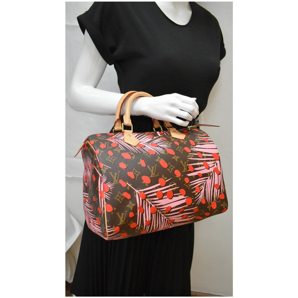 Louis Vuitton Speedy 30 Jungle Dots Palm Handbag