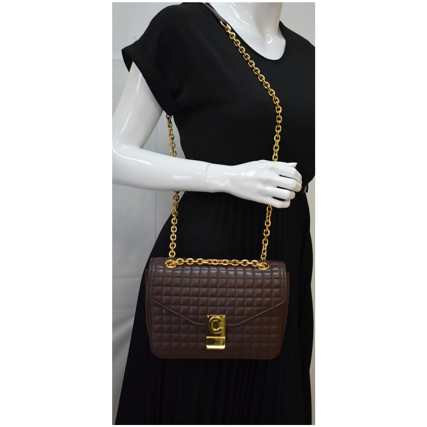 Celine medium c bag in quilted calfskin Clearance