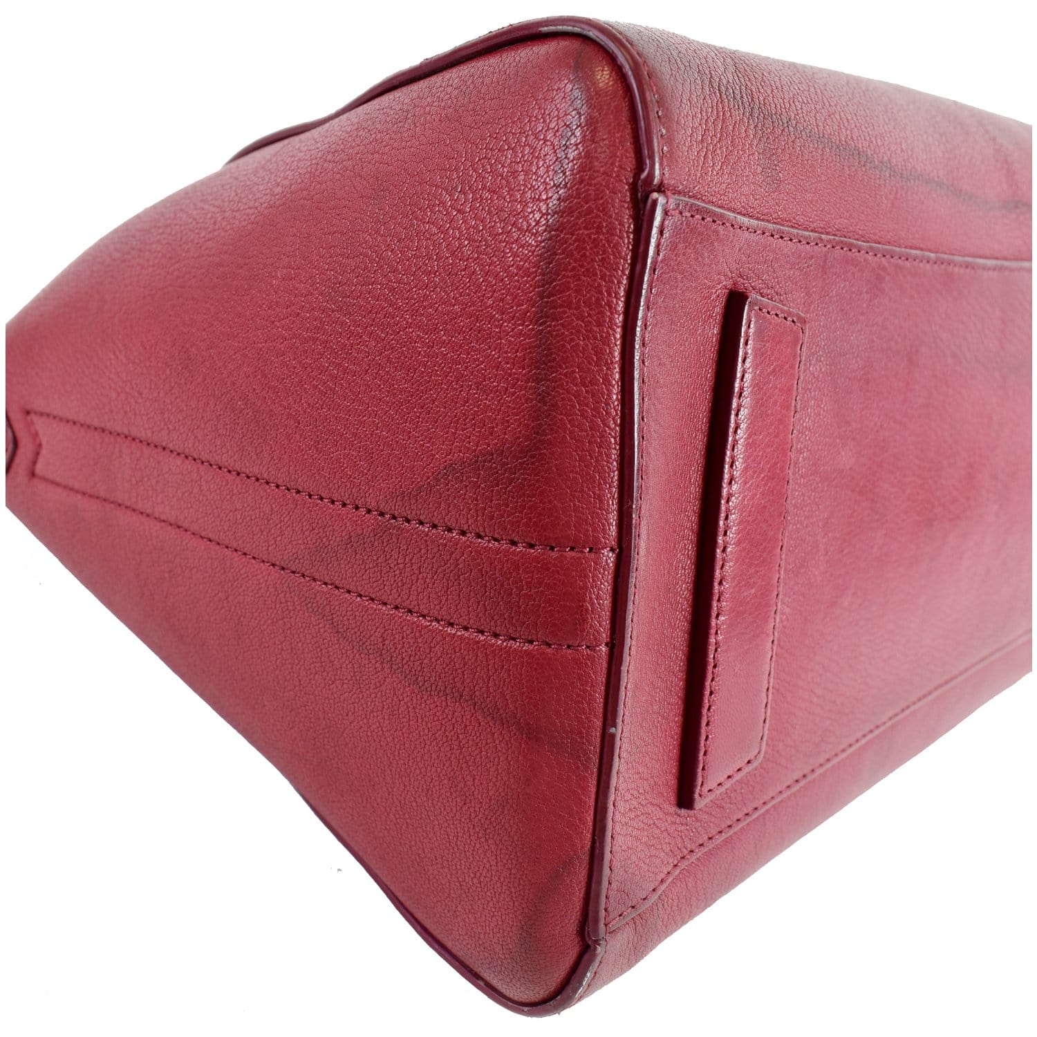 2042-3 Burgundy Textured Goatskin Leather Small Antigona Bag