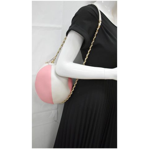 CHANEL 1685-Beach Ball Small Calfskin Leather Shoulder Bag Pink