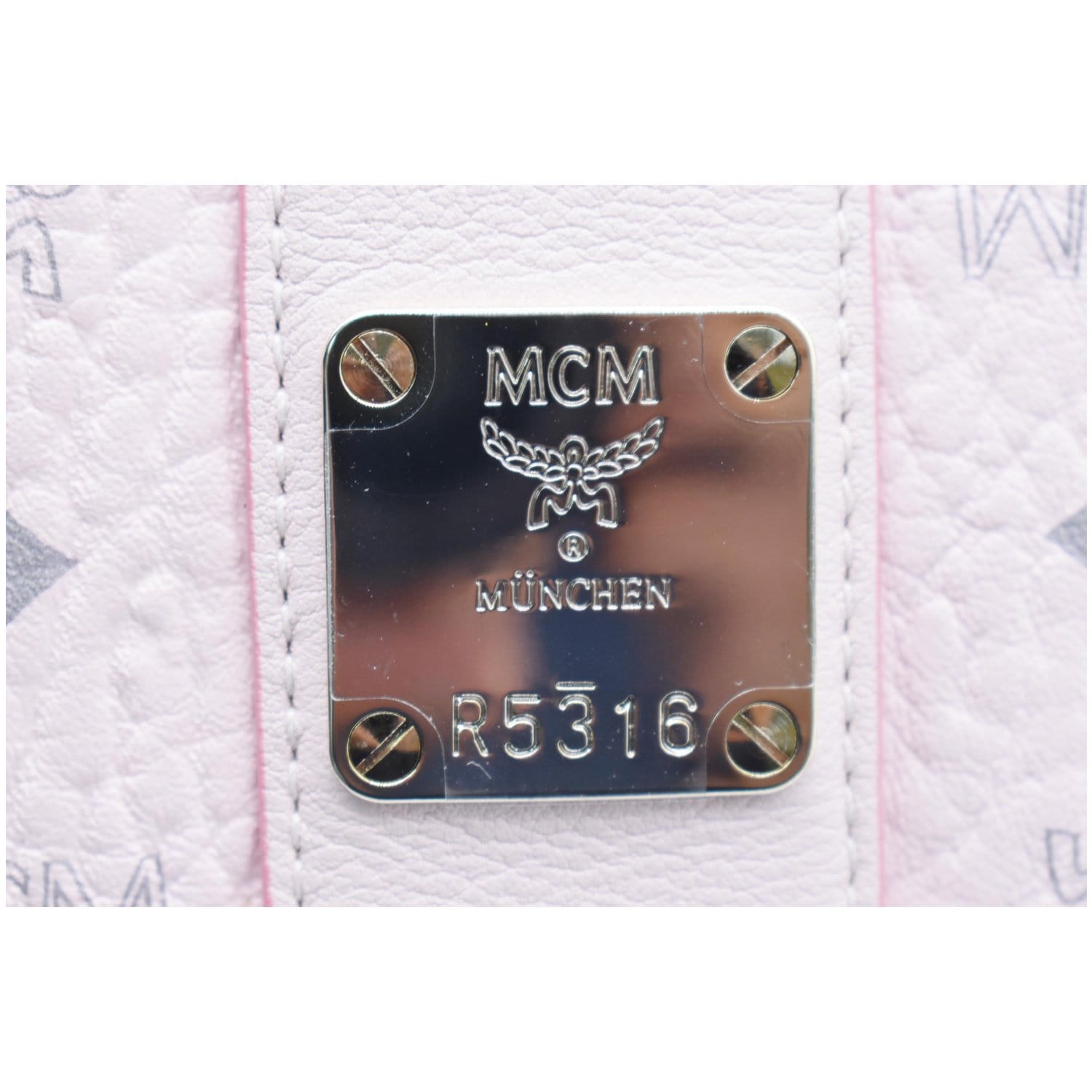 MCM Visetos Medium Liz Reversible Shopper Tote Soft Pink 1248166