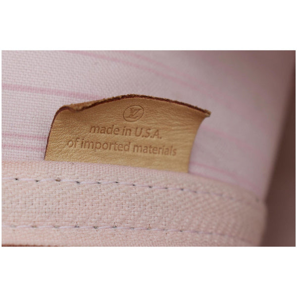 LOUIS VUITTON Neverfull MM Damier Azur Tote Bag Rose Ballerine