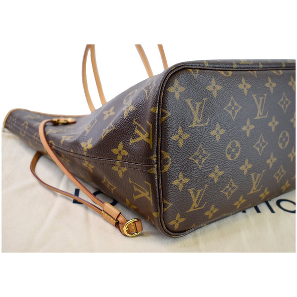 Louis Vuitton Neverfull MM V Grenade Canvas Hand Bag brown