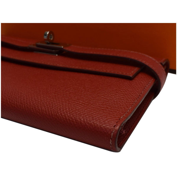 Hermes Kelly Leather Wallet Red - preloved handbag for women