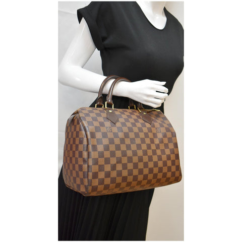 LOUIS VUITTON Speedy 30 Damier Ebene Satchel Bag Brown