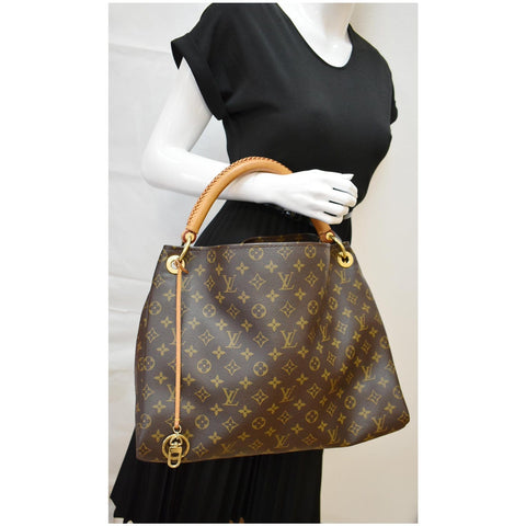 LOUIS VUITTON Artsy MM Monogram Canvas Hobo Bag Brown