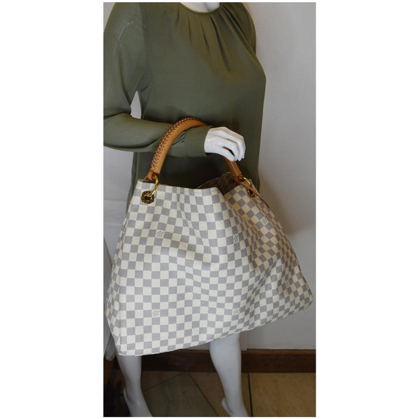 Louis Vuitton Artsy GM Damier Azur Shoulder Bag White - women handbag