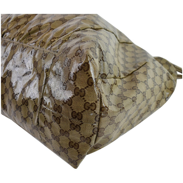 Gucci Hysteria Large Crystal Canvas handbag corner side