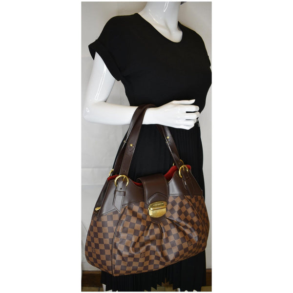LOUIS VUITTON Sistina GM Damier Ebene Shoulder Bag Brown