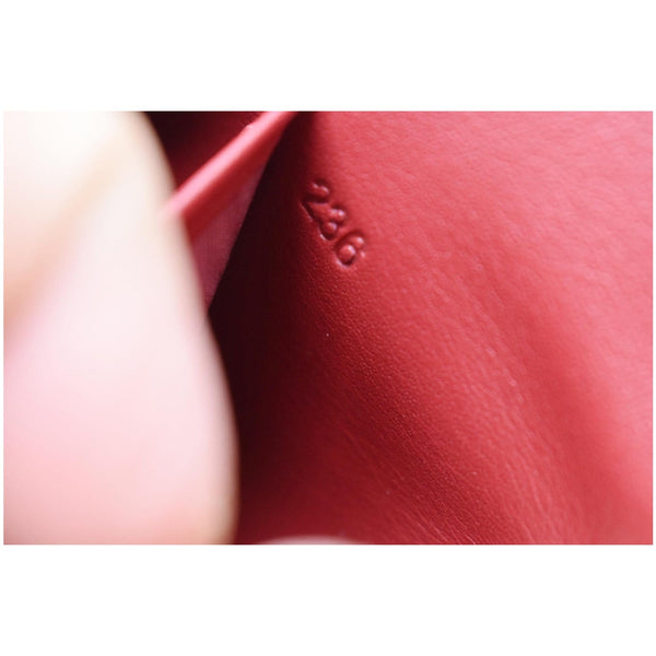 PRADA Envelope Leather Clutch Wallet Red