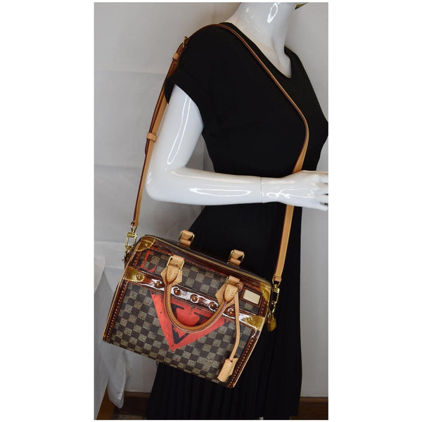 LOUIS VUITTON  Time Trunk Speedy 25 Bandouliere Damier Shoulder Bag Black