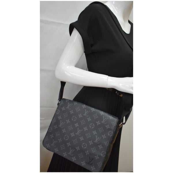 LOUIS VUITTON District PM Monogram Eclipse Messenger Bag Black