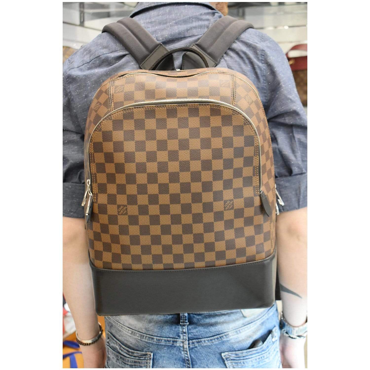 louis vuitton brown damier backpack Louis Vuitton Jake Damier Ebene Backpack Bag Brown