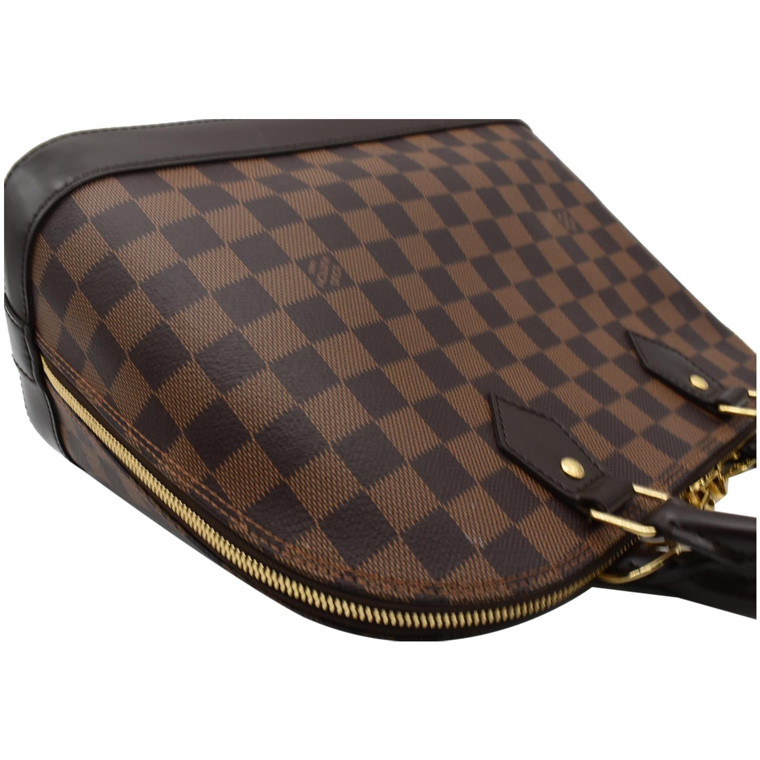 Louis Vuitton Alma PM Damier Ebene Canvas Brown Leather ref.484975 - Joli  Closet