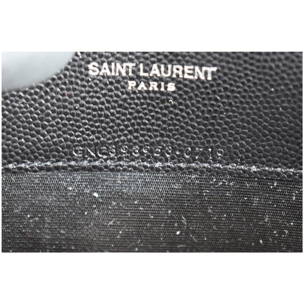 YVES SAINT LAURENT Envelope Monogram Leather Crossbody Chain Wallet Black