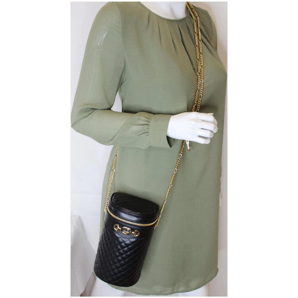 Gucci Trapuntta Calfskin Leather Belt Crossbody Bag - women wear