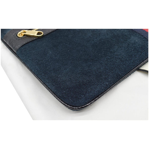 GUCCI Ophidia GG Suede Leather Pouch Clutch Bag Navy Blue 517551
