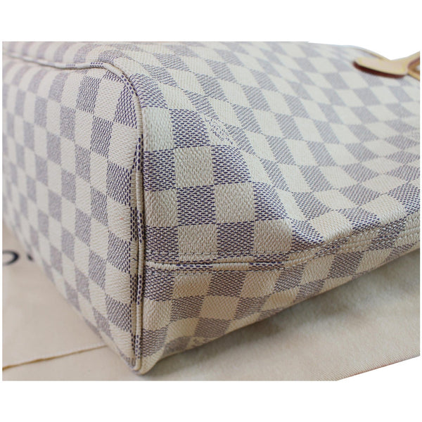 Louis Vuitton Neverfull MM Damier Azur Shoulder Bag left seams