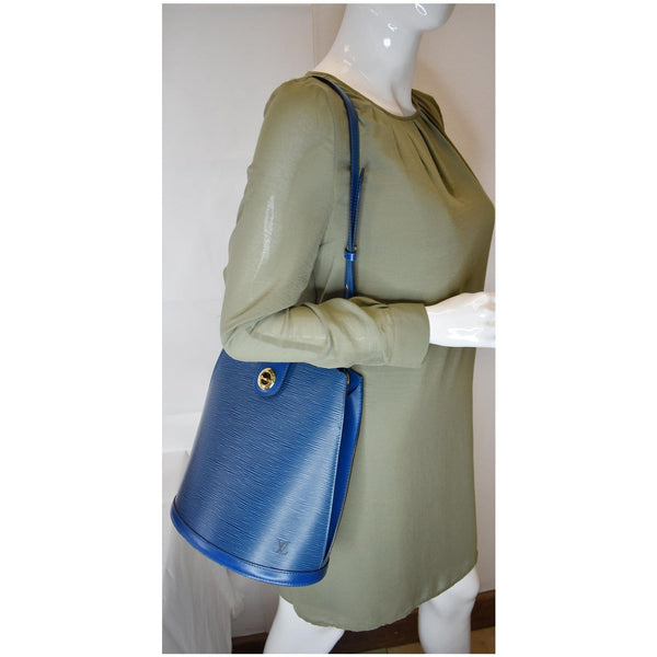 Louis Vuitton Cluny Epi Leather Shoulder Tote Bag - blue bag
