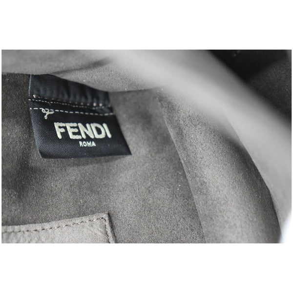 FENDI Vitello Liberty Kan I Bicolor Leather Shoulder Bag Black