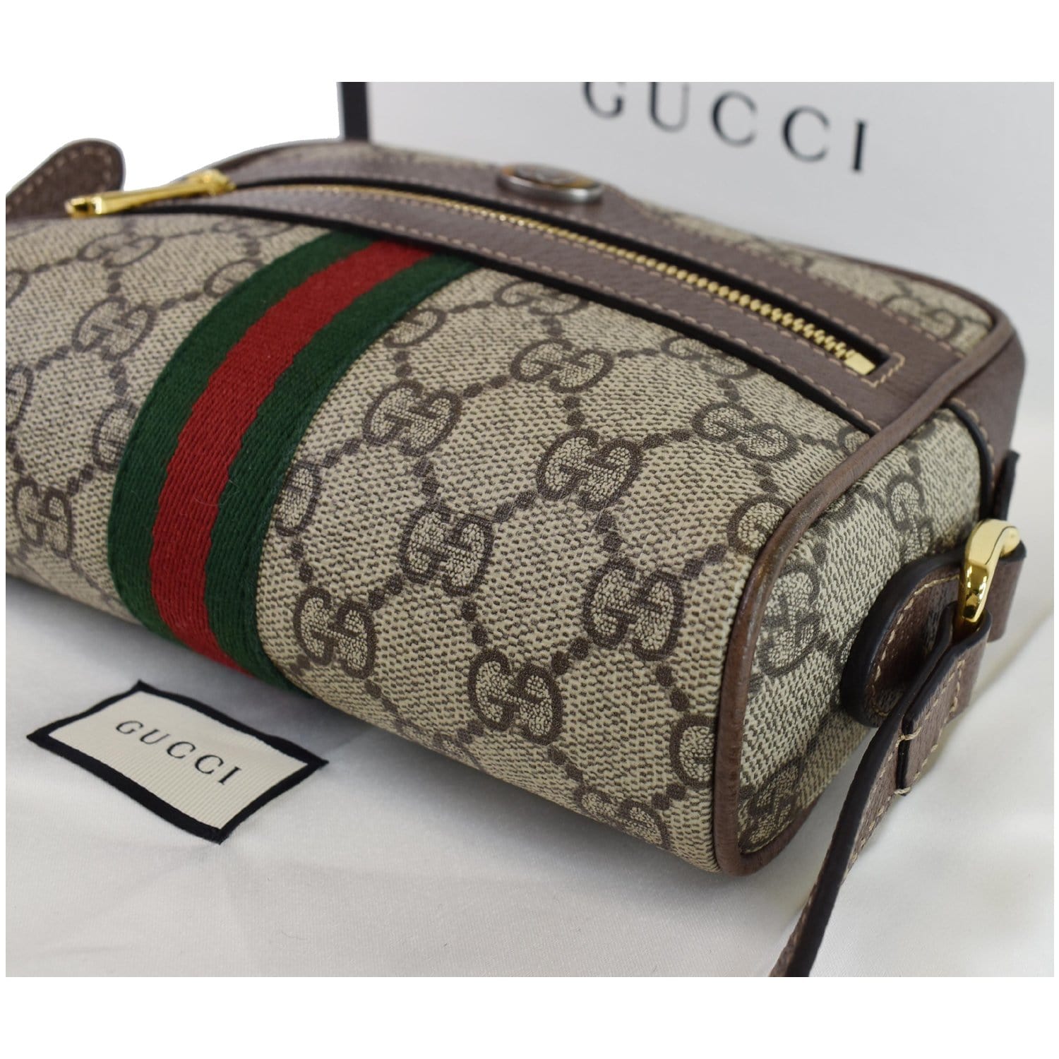 GG Supreme Mini Shoulder Bag in Beige - Gucci