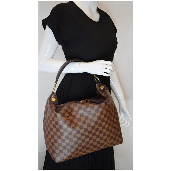 Louis Vuitton Duomo Hobo Damier Ebene Hobo Bag Brown - women handbag