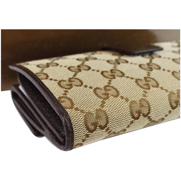 GUCCI GG Supreme Continental Flap Wallet Beige/Brown 112715