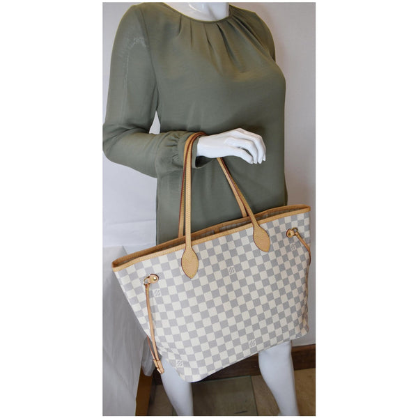 Louis Vuitton Neverfull MM Damier Azur Tote Bag Women - elbow handbag