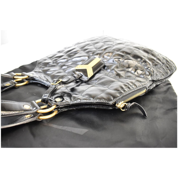 YVES SAINT LAURENT Tribute Embossed Patent Leather Tote Bag Black - Last Call