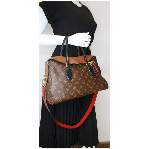LOUIS VUITTON Tuileries Monogram Canvas Tote Shoulder Bag Brown