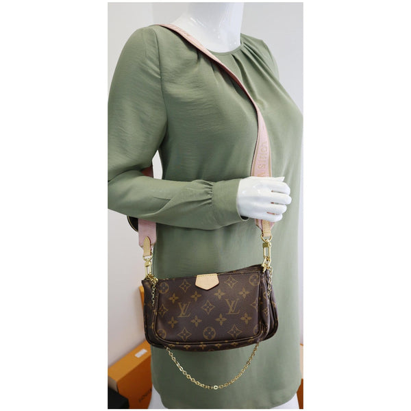 LOUIS VUITTON Multi Pochette Accessories Monogram Canvas Shoulder Bag Pink