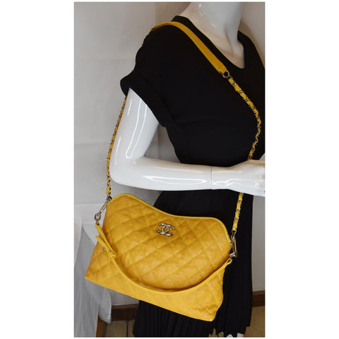 Chanel French Riviera Quilted Caviar Leather Shoulder Bag