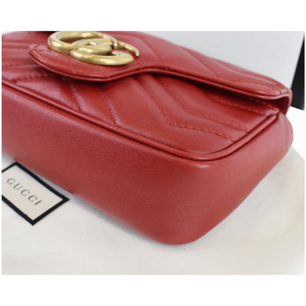 Gucci GG Marmont Matelasse Leather Super Bag red