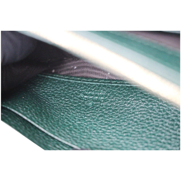 Gucci Zumi Grainy Leather Continental Wallet Dark Green - focused view