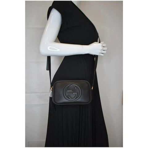 GUCCI  Soho Disco Small Leather Crossbody Bag Black 347994