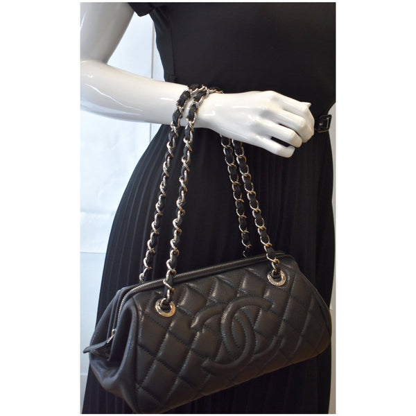Chanel Timeless CC Quilted Caviar Bowler handbag