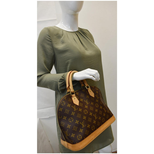 Louis Vuitton ﻿Alma Monogram Canvas Satchel Bag Brown - elbow handbag bag