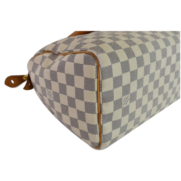 LOUIS VUITTON Speedy 25 Damier Azur Satchel Bag White