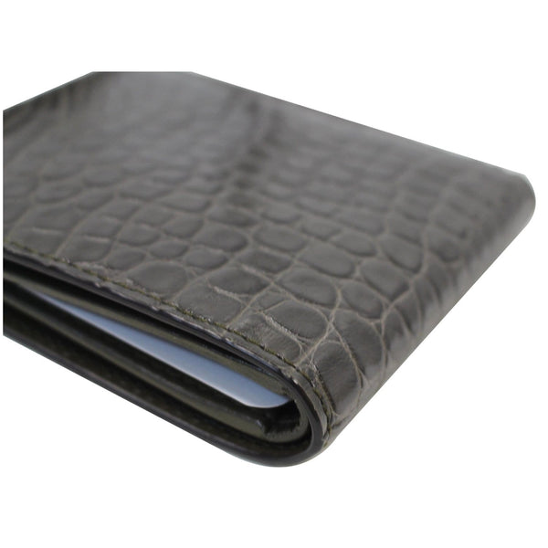 Gucci Bi-Fold Crocodile Leather Wallet Black color