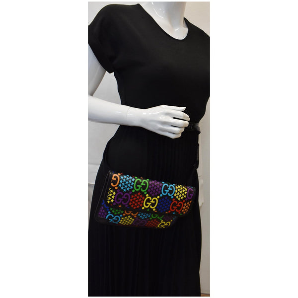 GUCCI GG Psychedelic Supreme Canvas Belt Bumbag Bag Black 598113