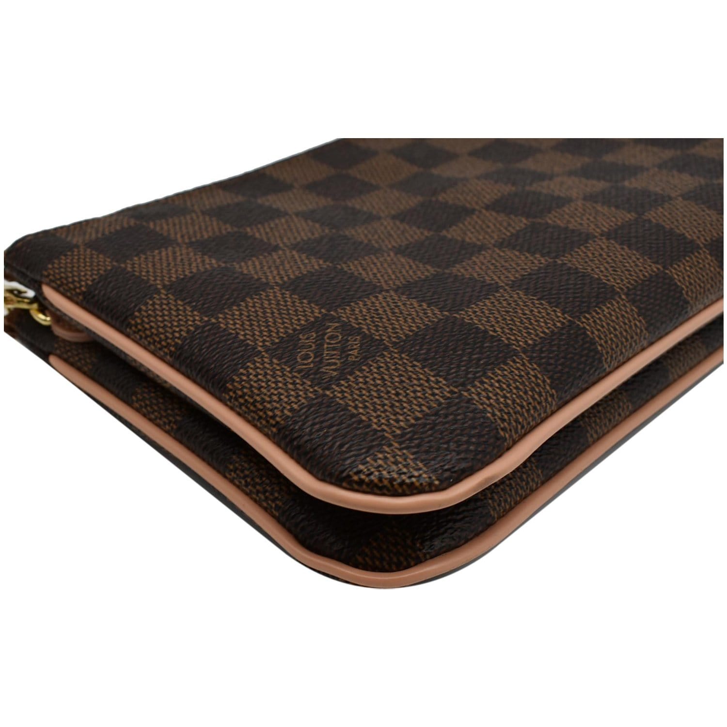 Double Zip Pochette Damier Azur Canvas - Wallets and Small Leather Goods