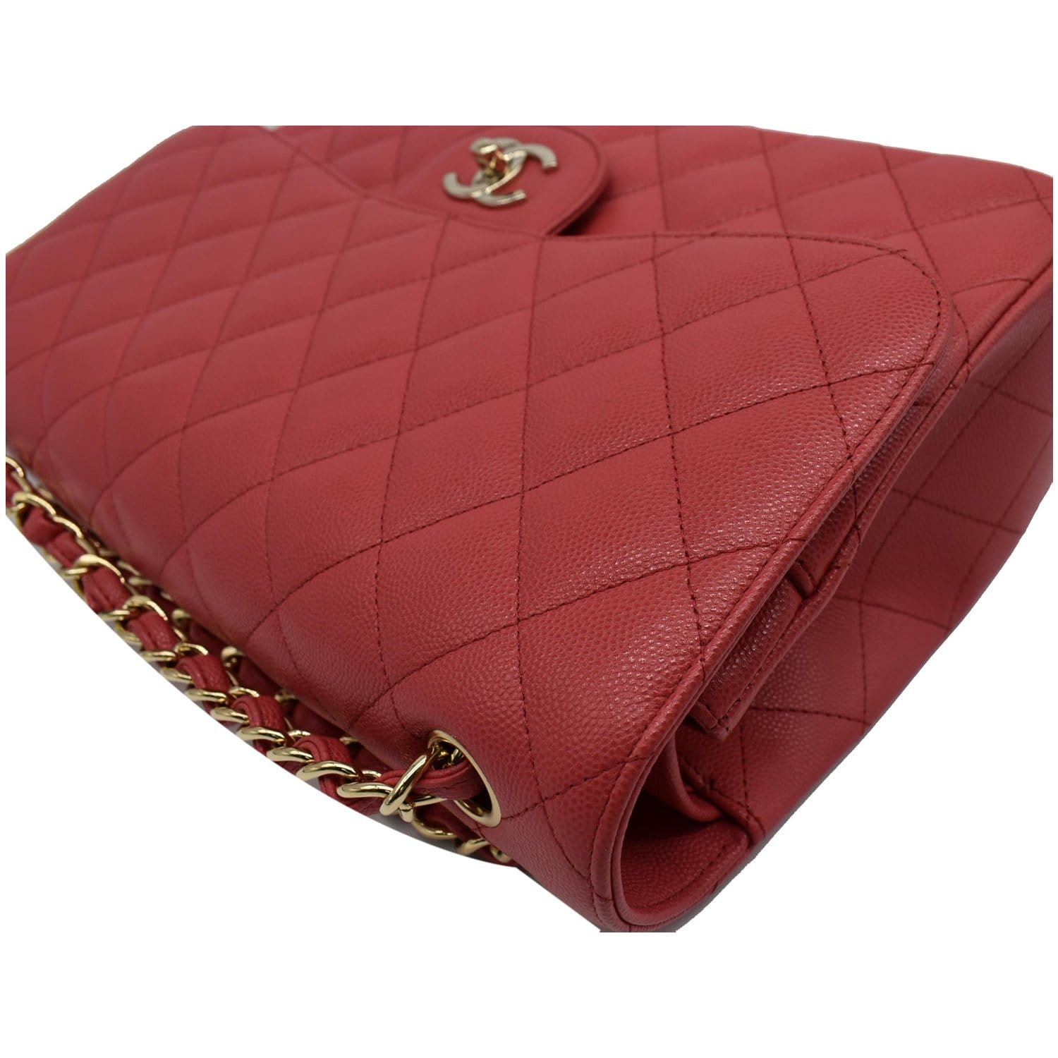 Chanel Red Maxi Lambskin Single Flap Bag