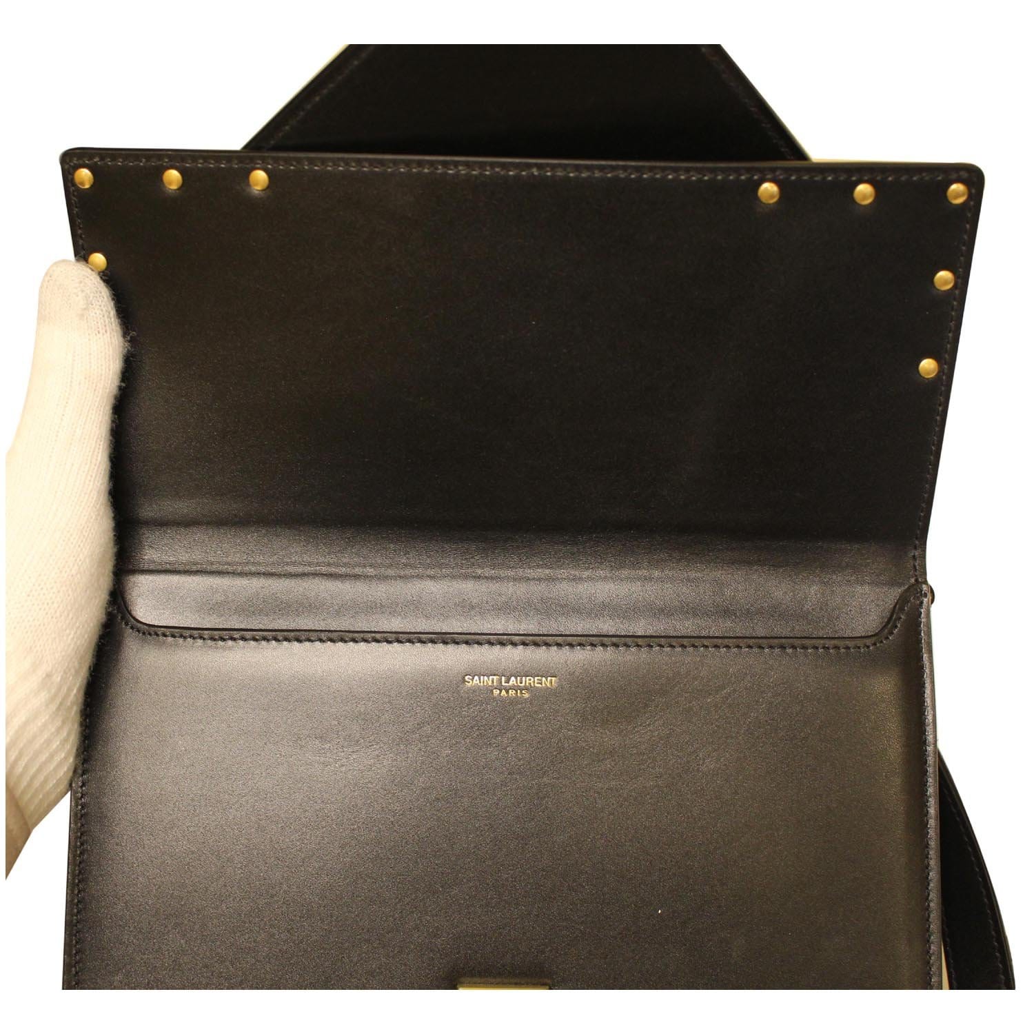 YVES SAINT LAURENT Small Margaux Leather Shoulder Bag Black - Last Cal